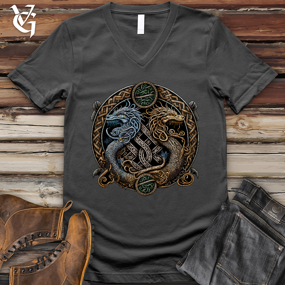 Two Dragons V- Neck Tee