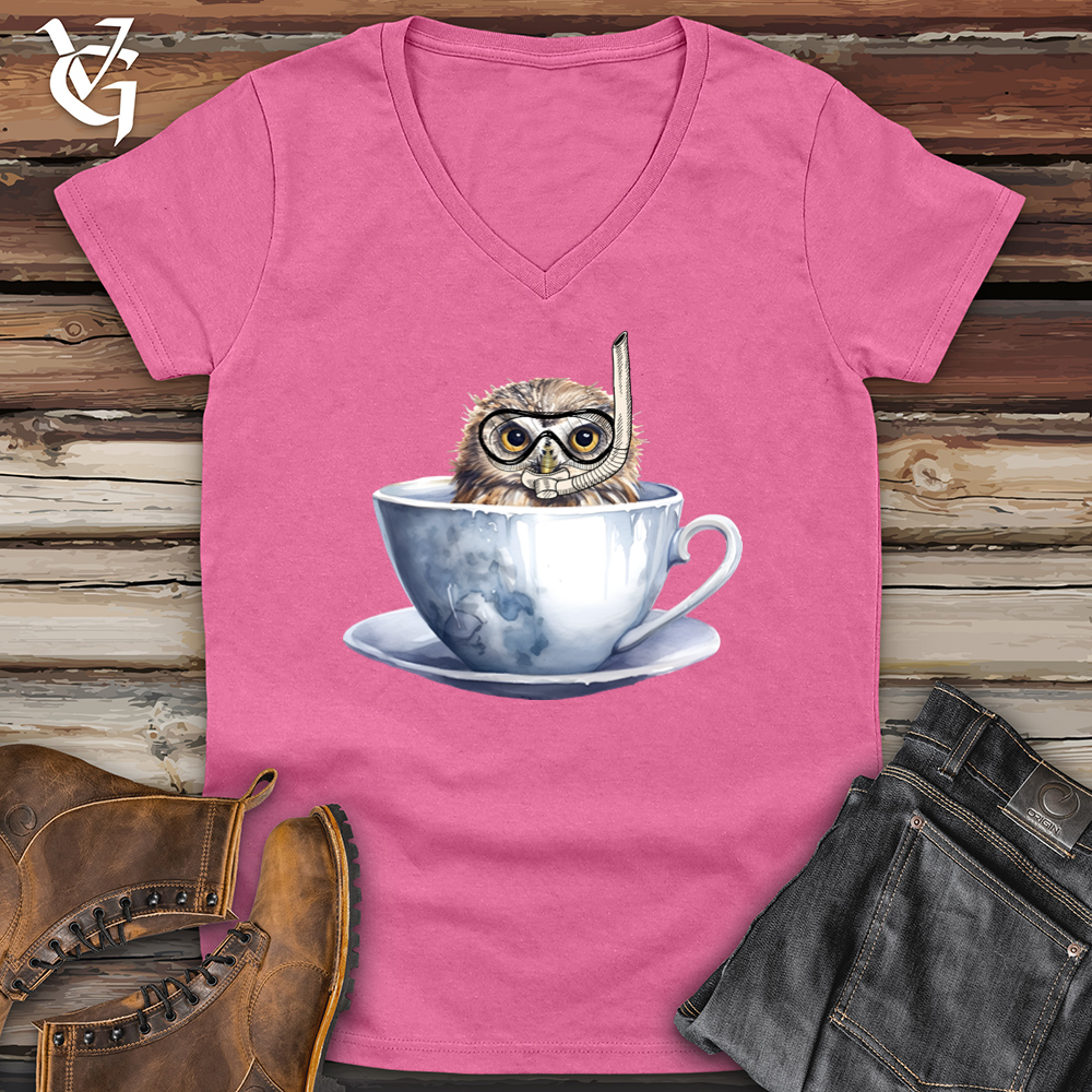 Snorkeling Owl Softstyle V-Neck