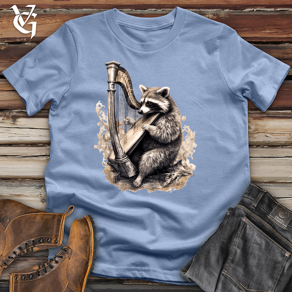 Raccoon Harp Player Cotton Tee