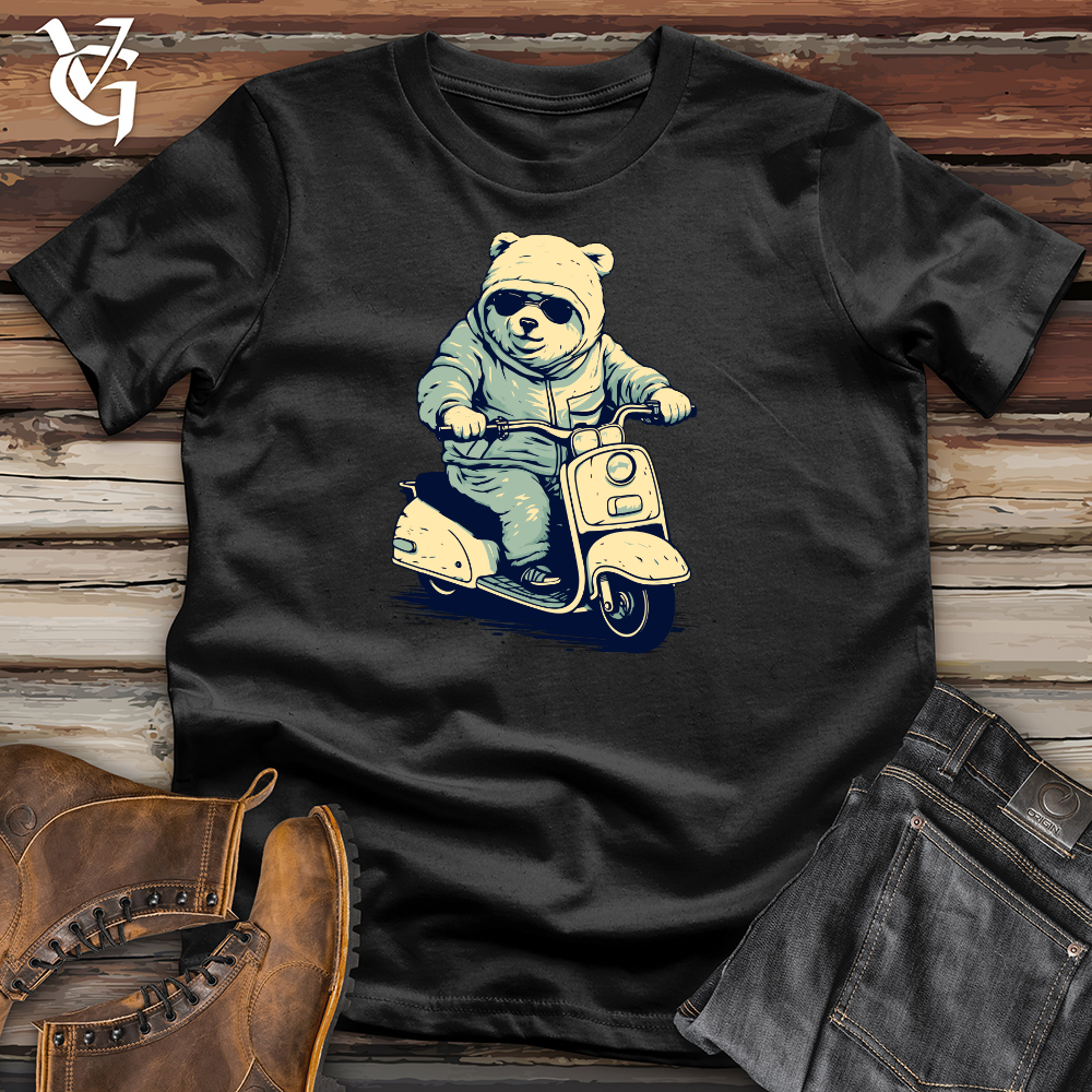 Retro Scooting Bear Cotton Tee