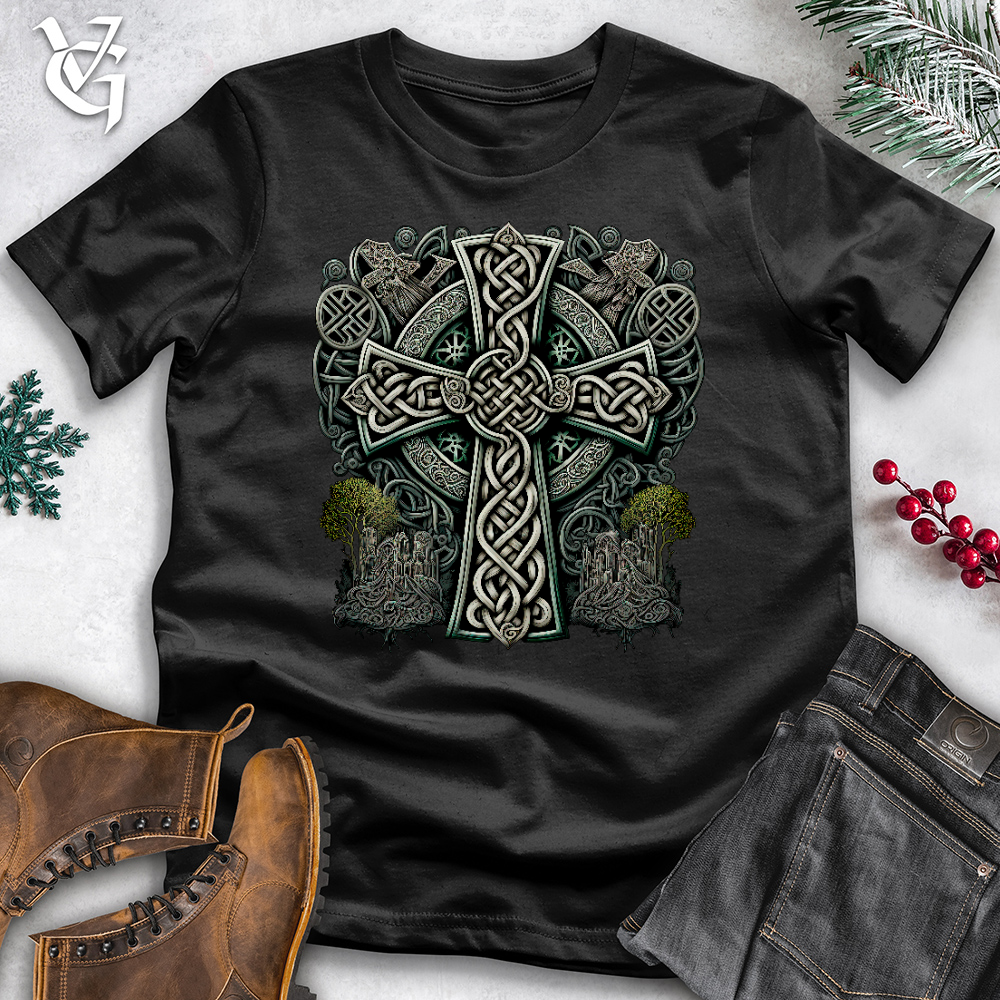 Metallic Celtic Crosses Cotton Tee