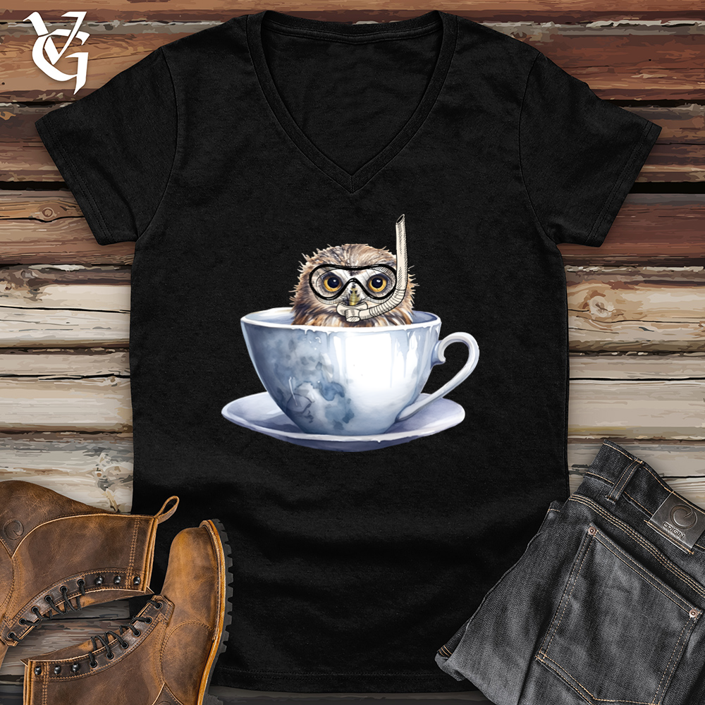 Snorkeling Owl Softstyle V-Neck