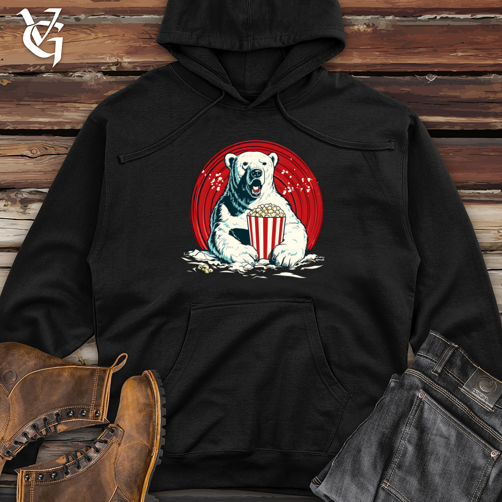 Popcorn Throwing Polar Fun Midweight Hooded Sweatshirt