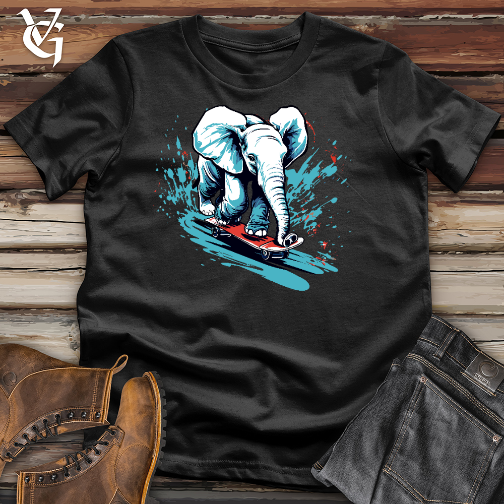 Elephant Skateboarding Cotton Tee