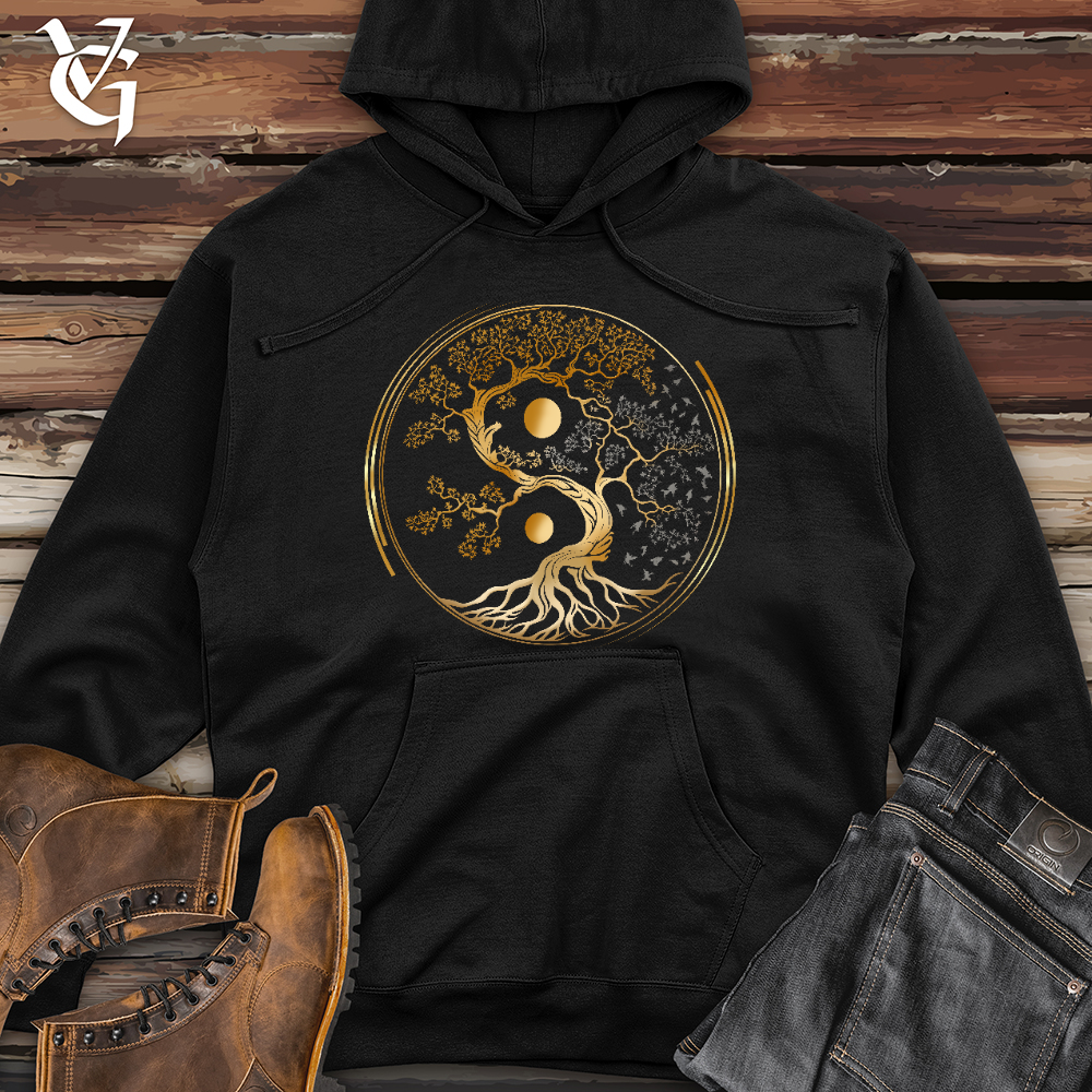 Tree of Life Yin Yang Midweight Hooded Sweatshirt