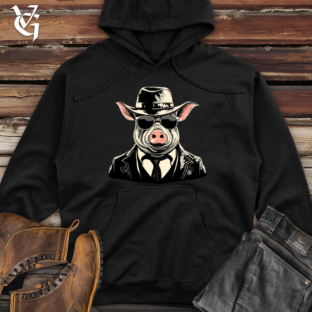 Retro Gangster Hog Midweight Hooded Sweatshirt