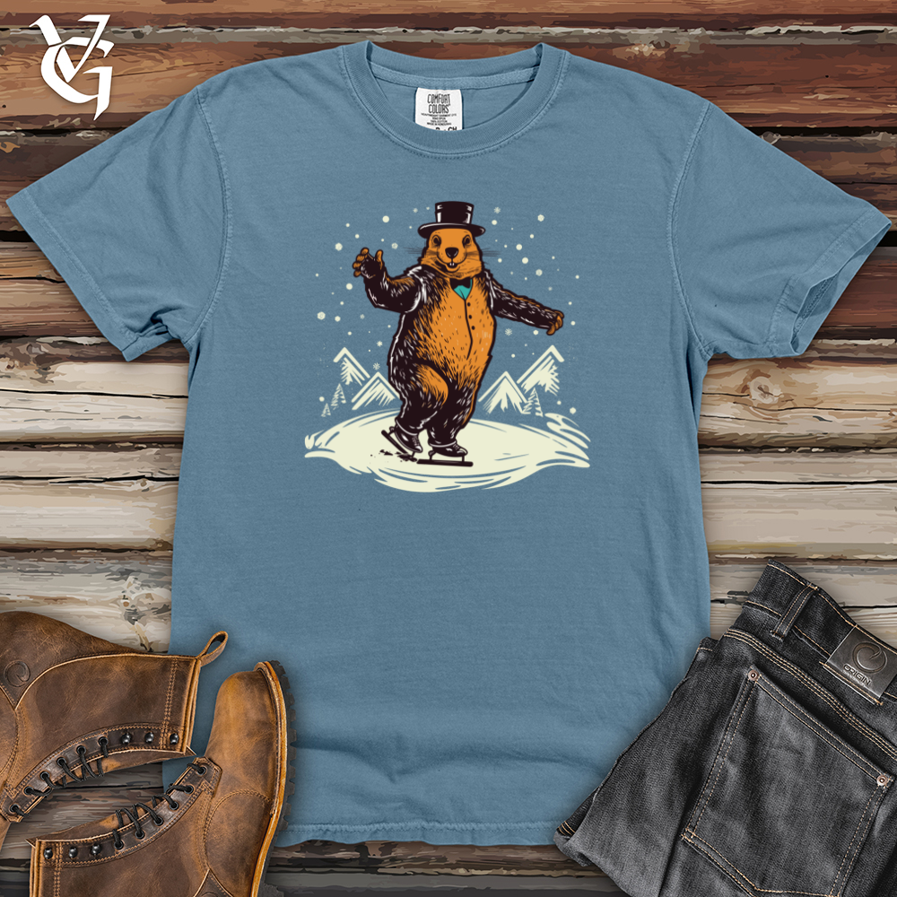 Beaver Ice Skating Heavy Cotton Comfort Colors Tee