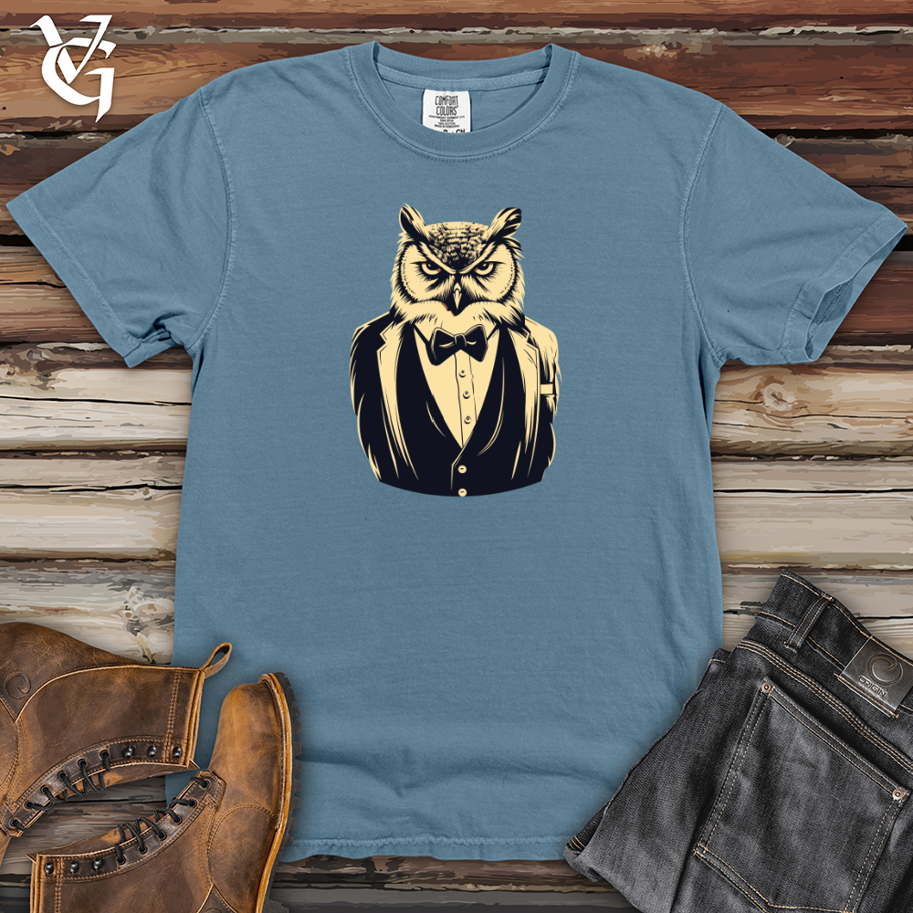 Retro Tuxedo Owl Heavy Cotton Comfort Colors Tee