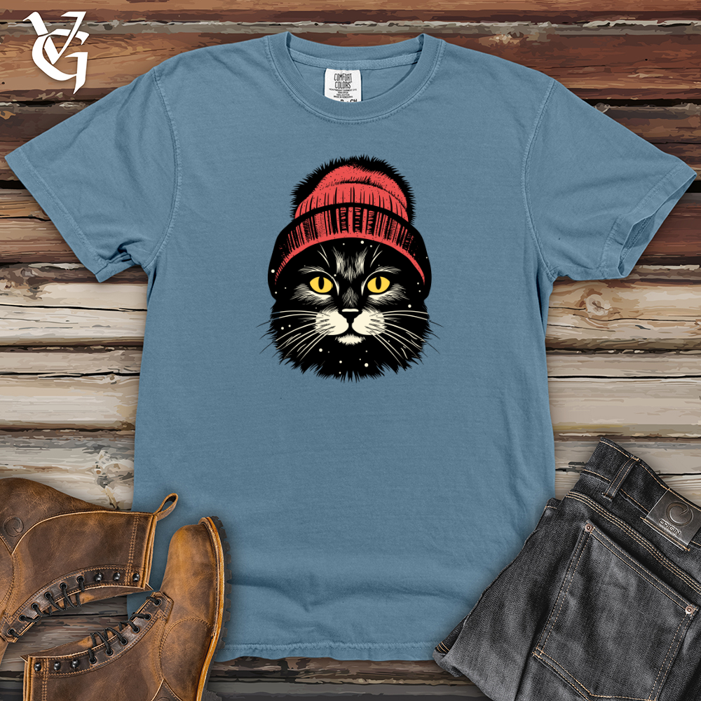 Retro Pom Pom Black Cat Heavy Cotton Comfort Colors Tee