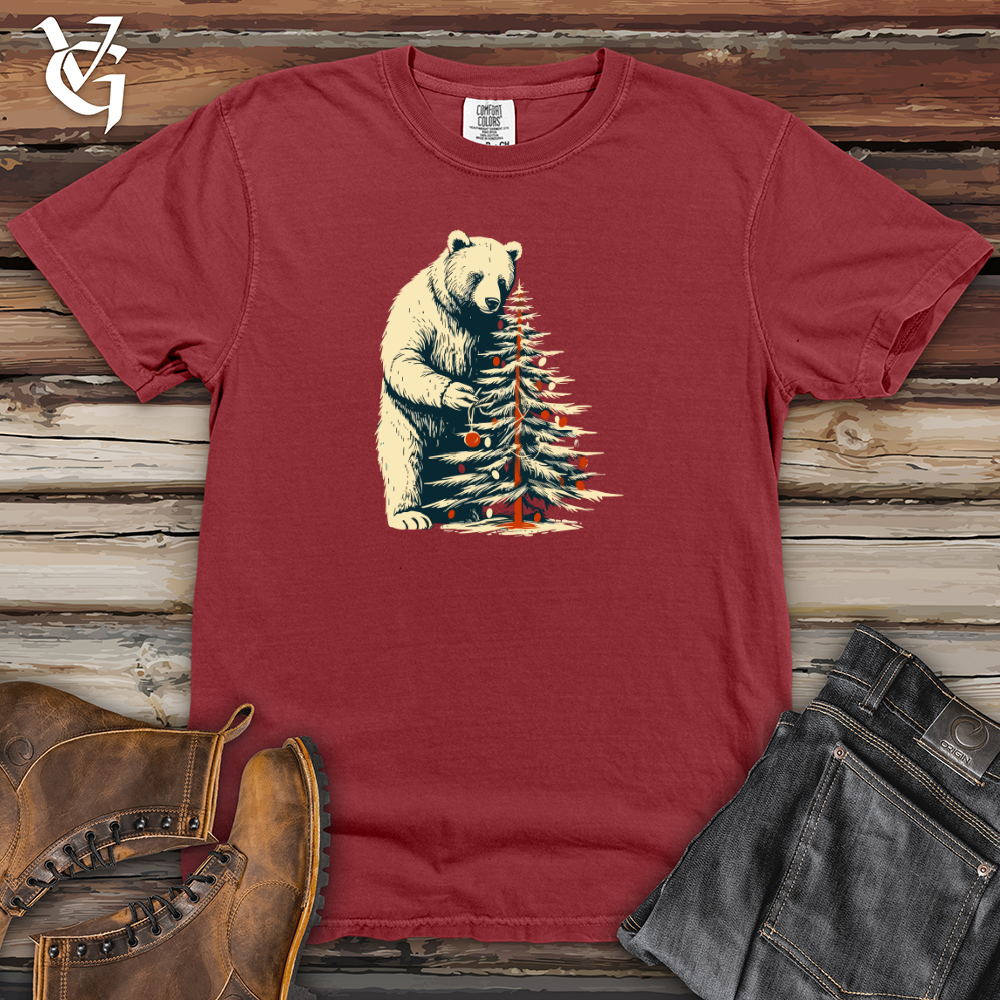 Retro Tree Trimming Bear Heavy Cotton Comfort Colors Tee