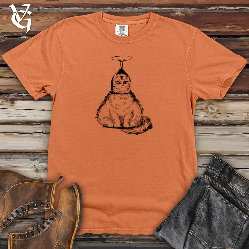 Cat Wine Head Heavy Cotton Comfort Colors Tee