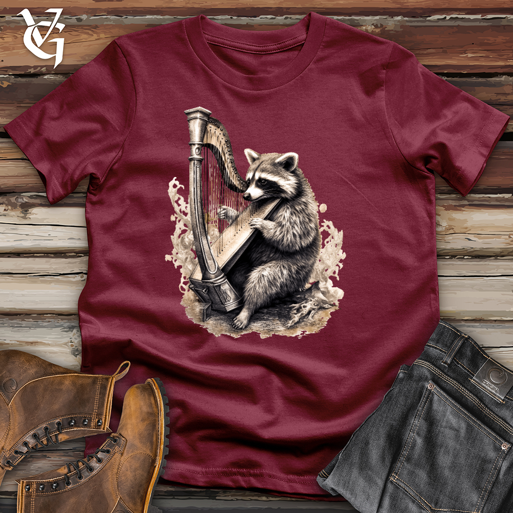 Raccoon Harp Player Cotton Tee