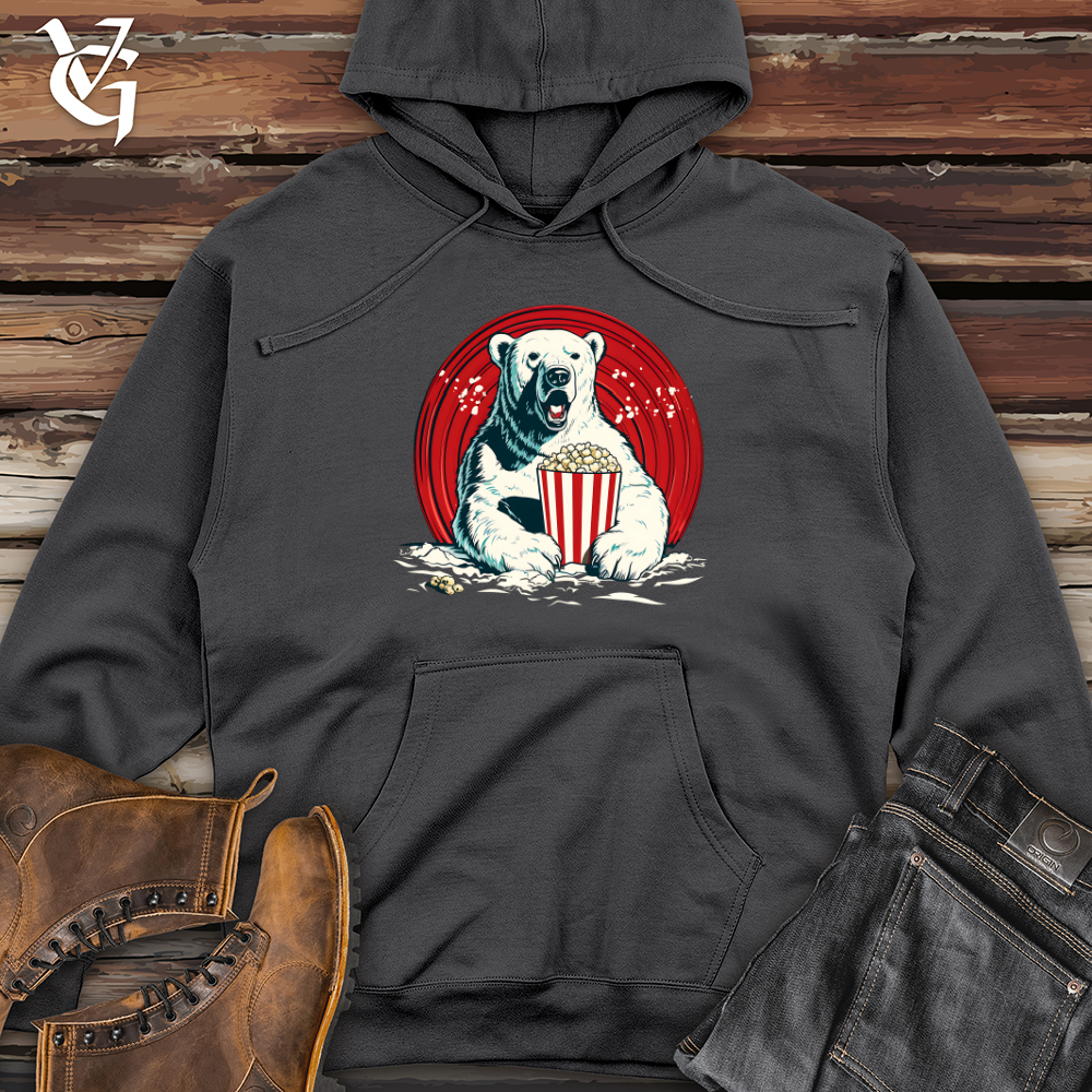 Popcorn Throwing Polar Fun Midweight Hooded Sweatshirt