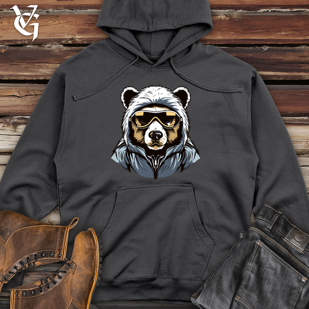 Retro Ski Mask Bear Midweight Hooded Sweatshirt