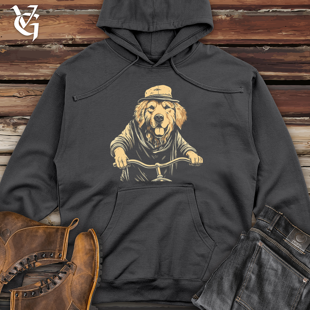 Retro Cruiser Golden Retriever Midweight Hooded Sweatshirt