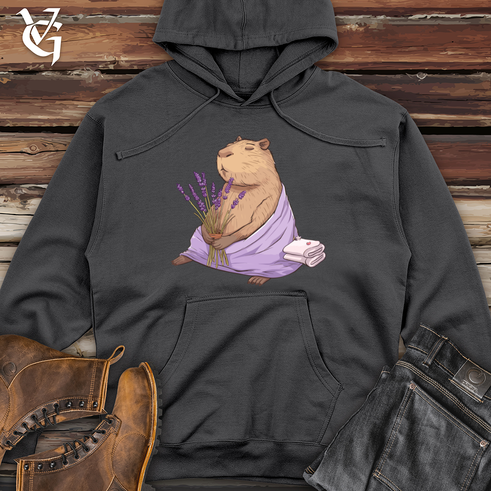 Capybara Lavender Spa Midweight Hooded Sweatshirt