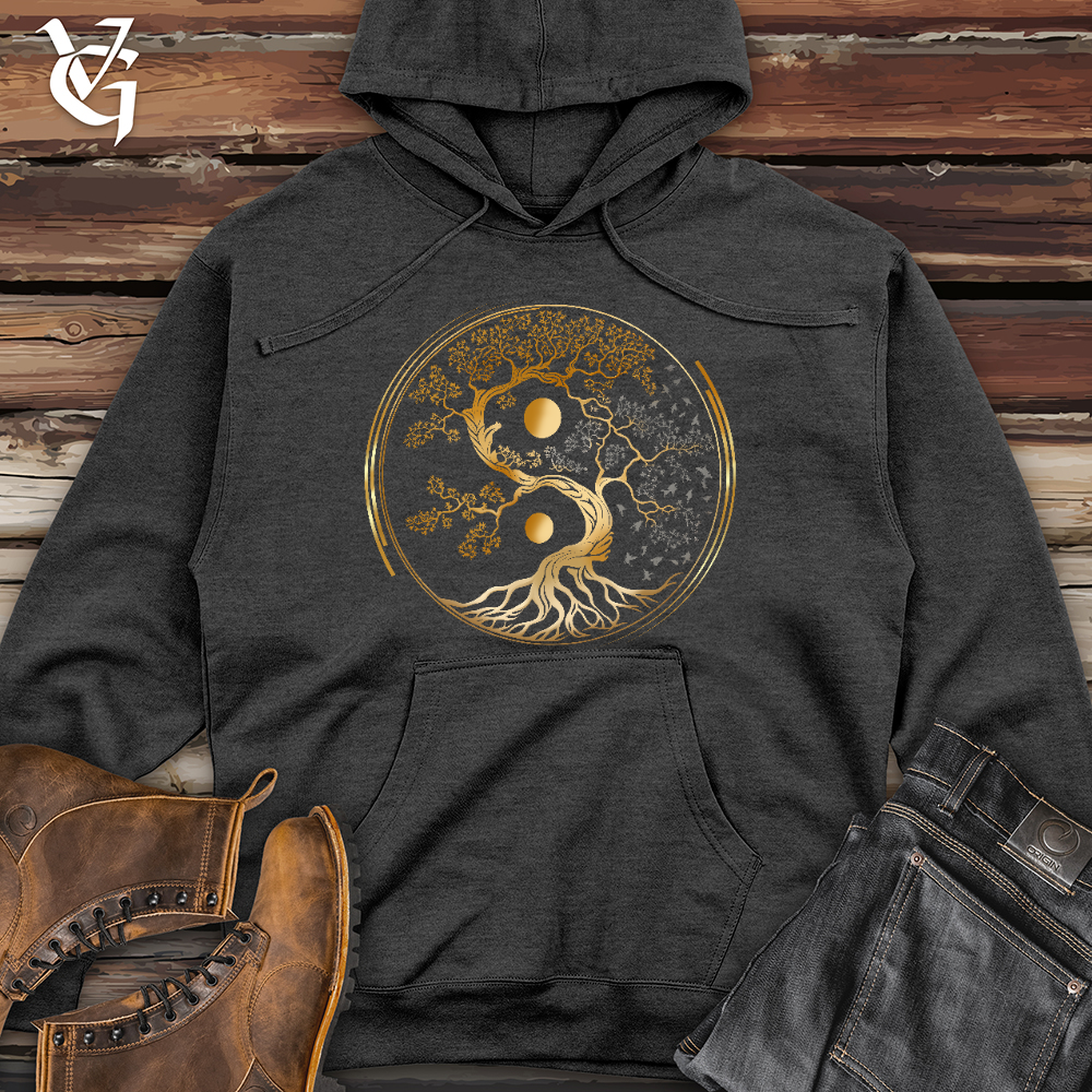Tree of Life Yin Yang Midweight Hooded Sweatshirt