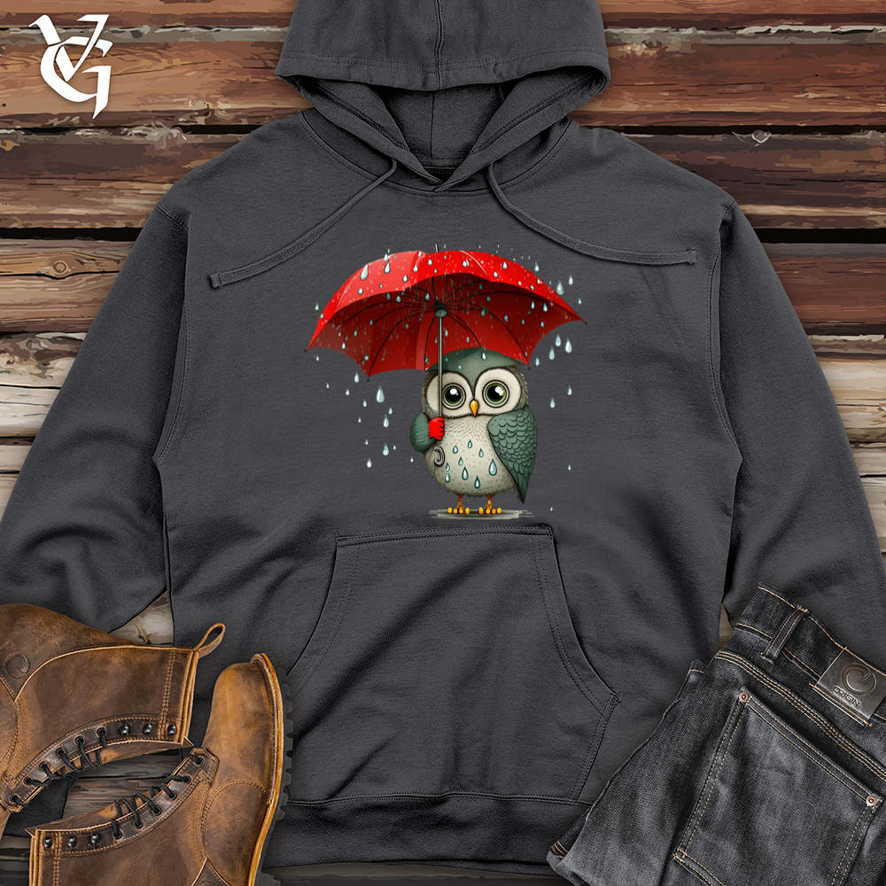 Owl In The Rain Midweight Hooded Sweatshirt