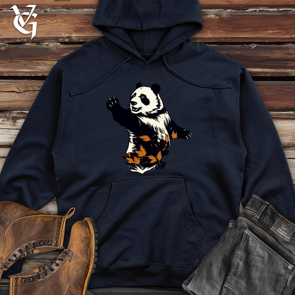 Panda Leaf Swirl Midweight Hooded Sweatshirt
