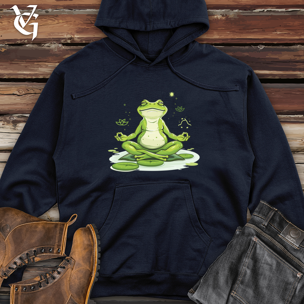 Frog Peaceful Lotus Midweight Hooded Sweatshirt