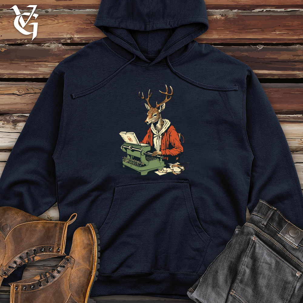 Whimsical Woodland Writer Midweight Hooded Sweatshirt