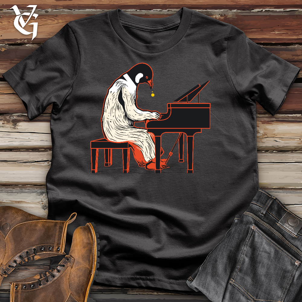 Penguin Playing Piano Cotton Tee