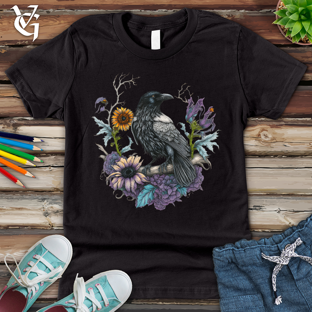Flower Wreath Raven Youth Tee