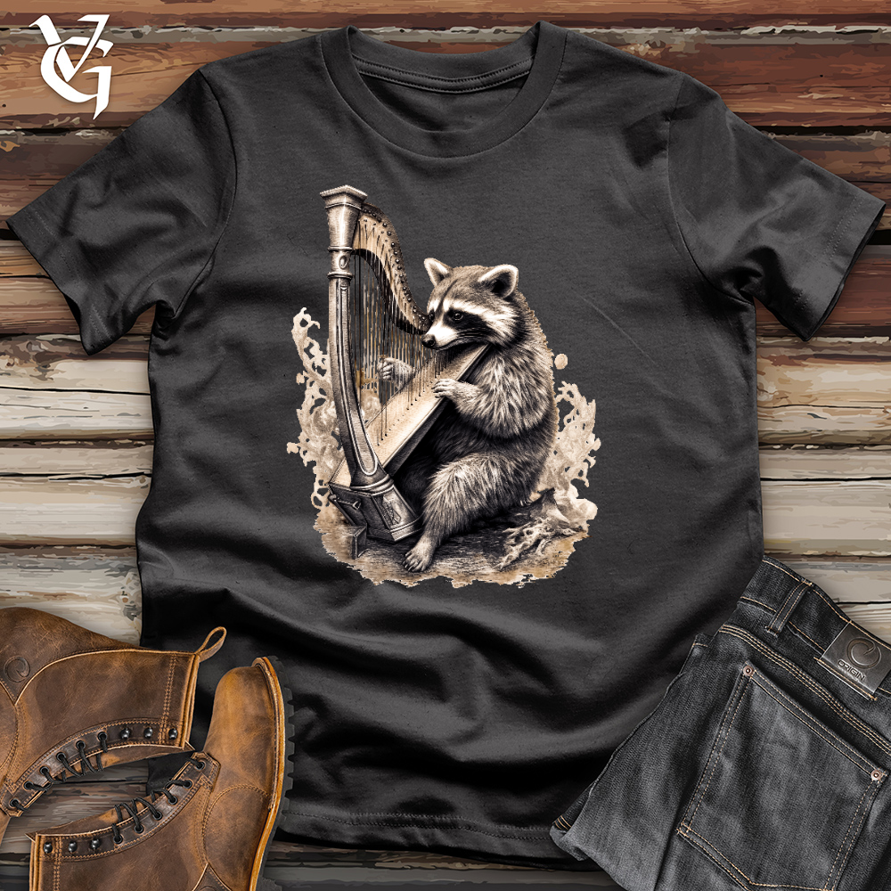 Raccoon Harp Player Cotton Tee
