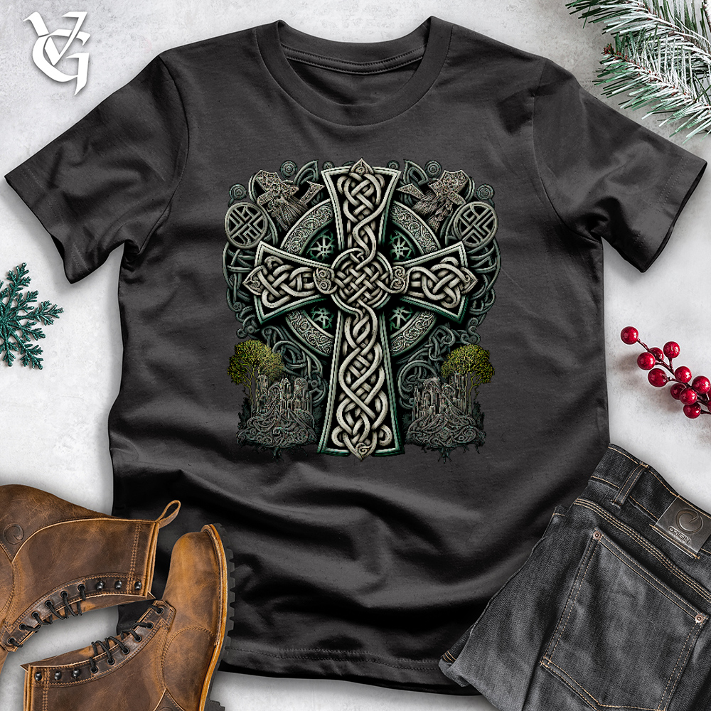 Metallic Celtic Crosses Cotton Tee