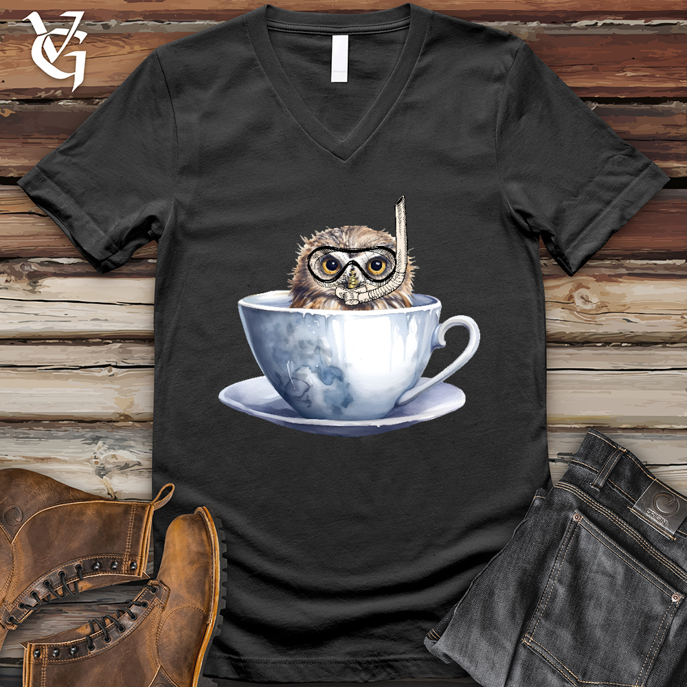 Snorkeling Owl V-Neck Tee