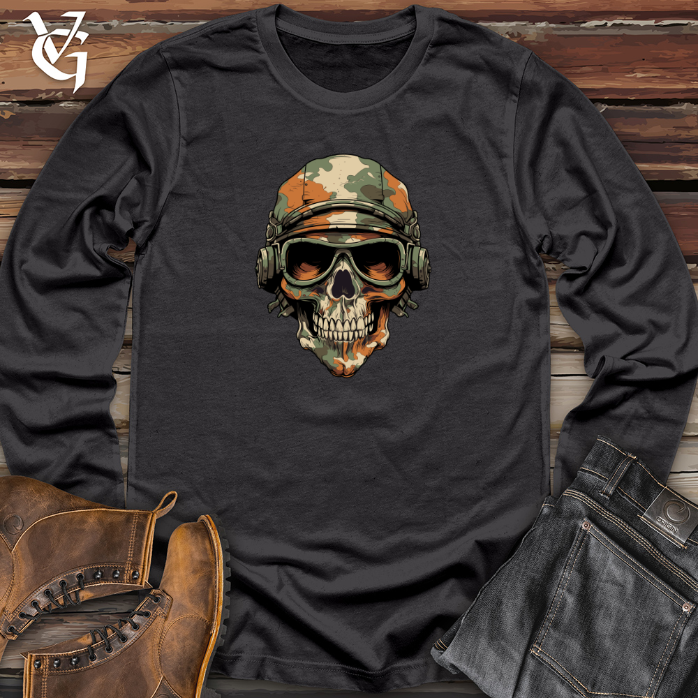 Camouflage Skull Vintage Long Sleeve