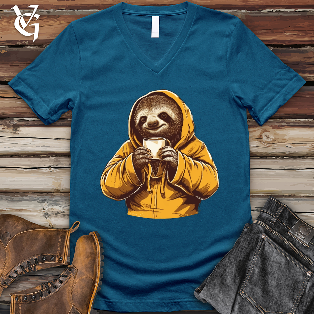 Sloth Coffee V-Neck Tee