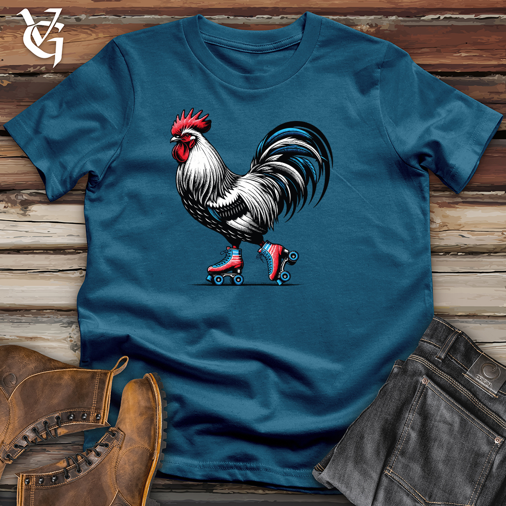 Rooster with Roller Skates Cotton Tee