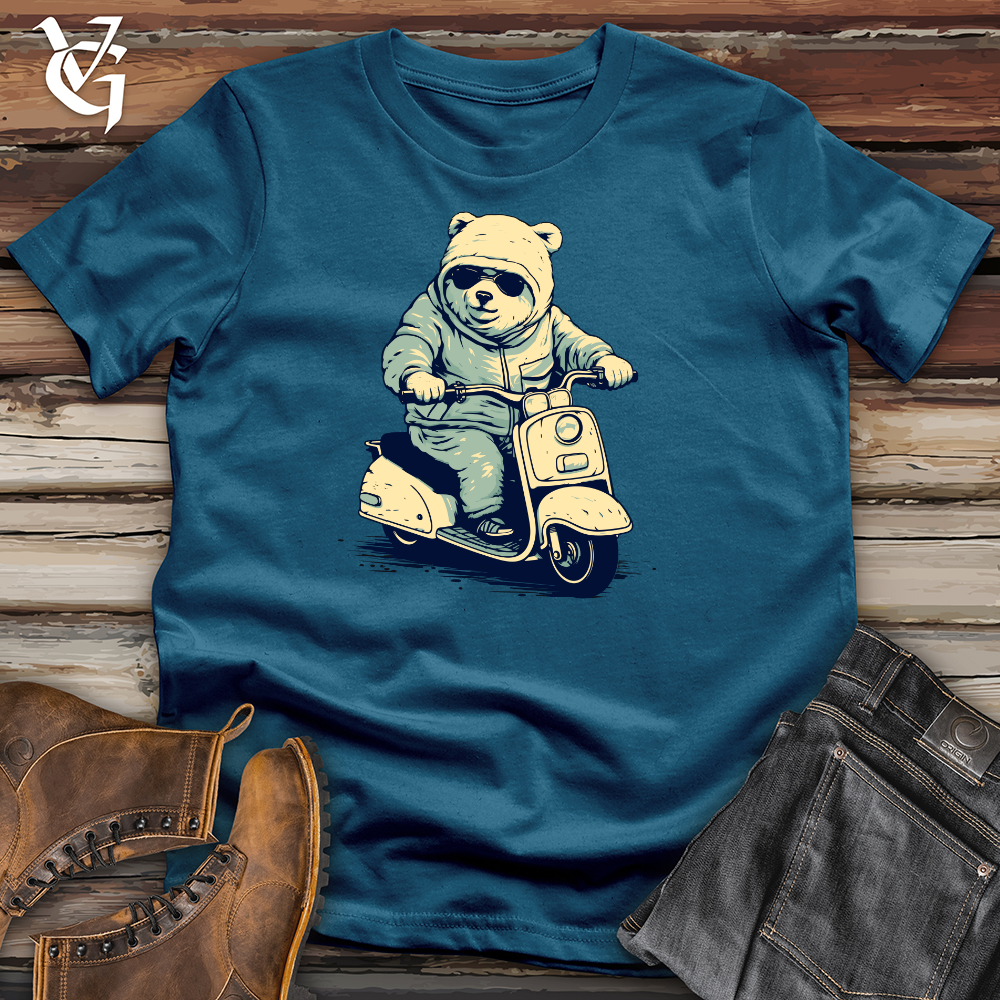 Retro Scooting Bear Cotton Tee