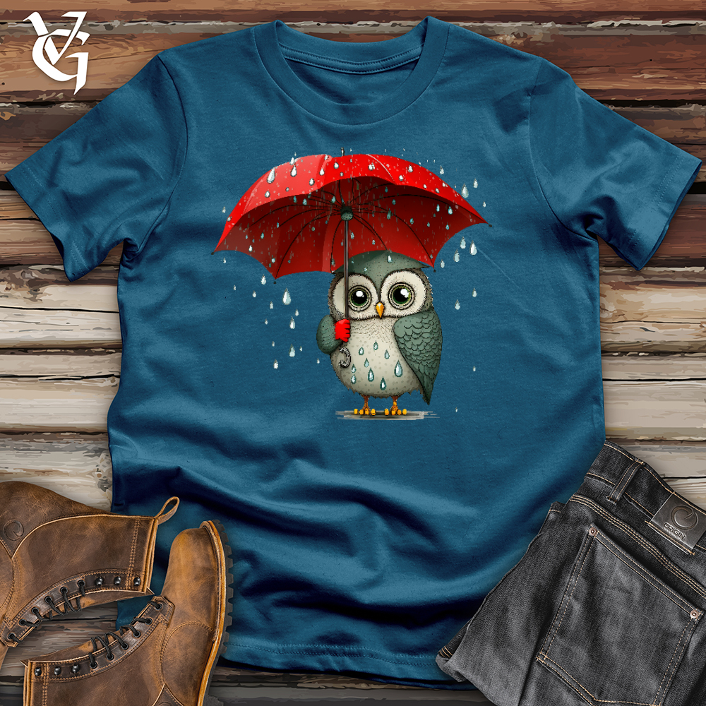 Owl In The Rain Cotton Tee