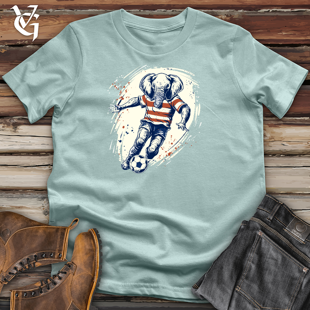Elephant Playing Football Cotton Tee