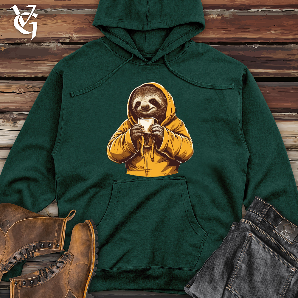 Sloth Coffee Midweight Hooded Sweatshirt
