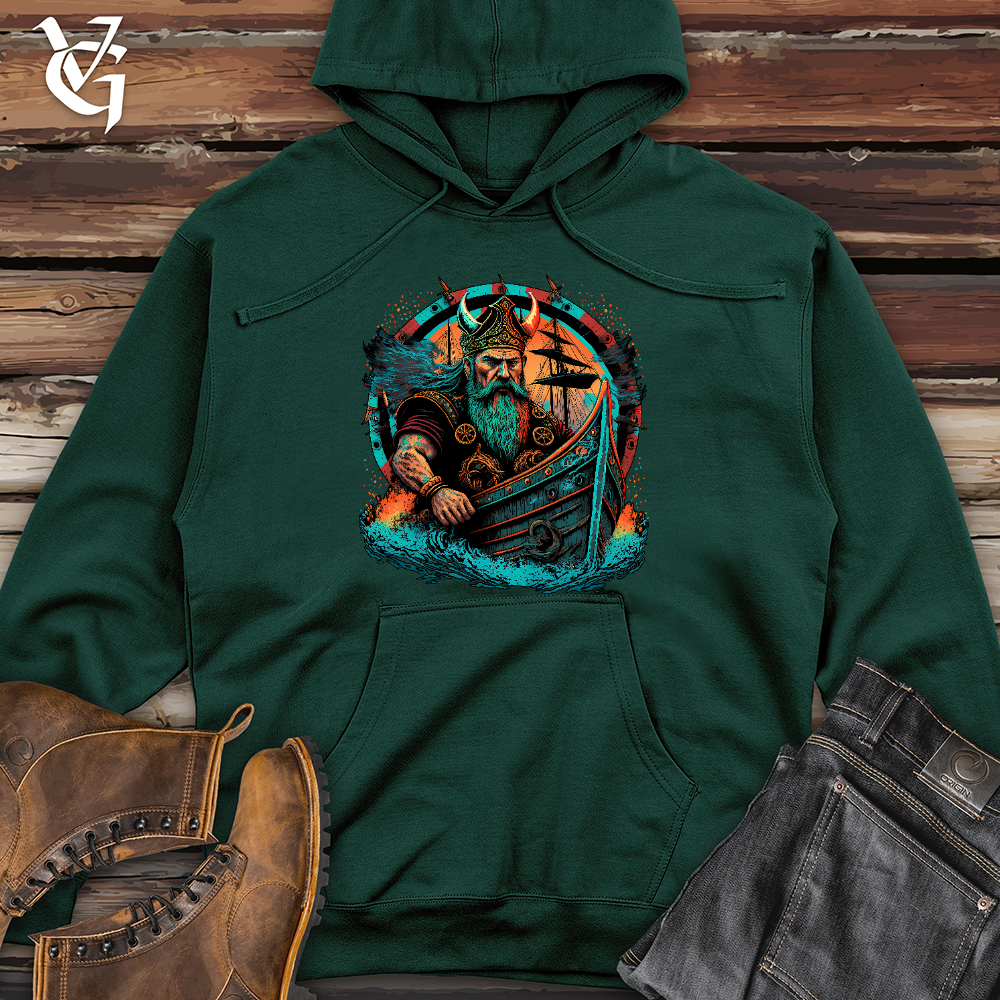 Viking Ship Midweight Hooded Sweatshirt