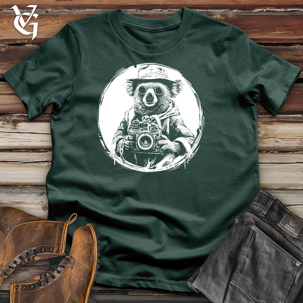 Koala With Camera Cotton Tee