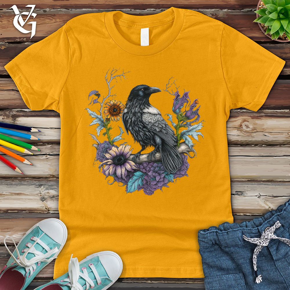 Flower Wreath Raven Youth Tee