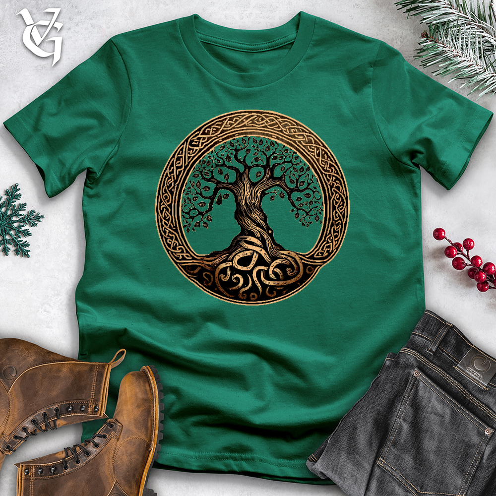 Ornate Golden Tree Of Life Cotton Tee
