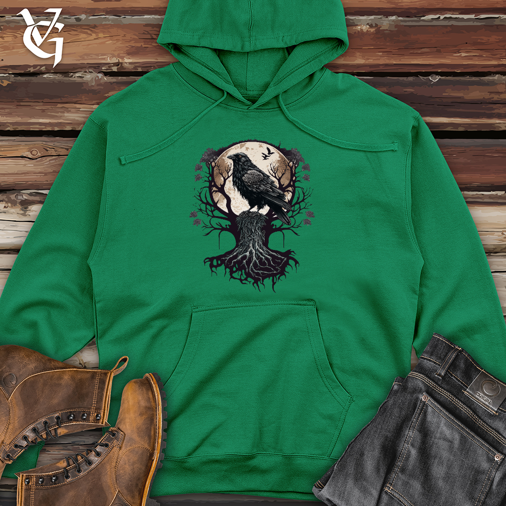 Full Moon Raven Midweight Hooded Sweatshirt