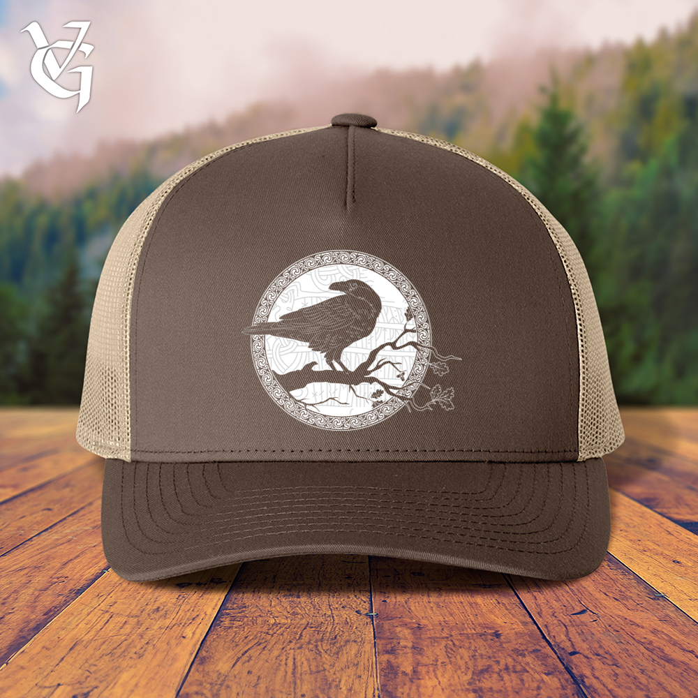 White Winter Raven Trucker Cap