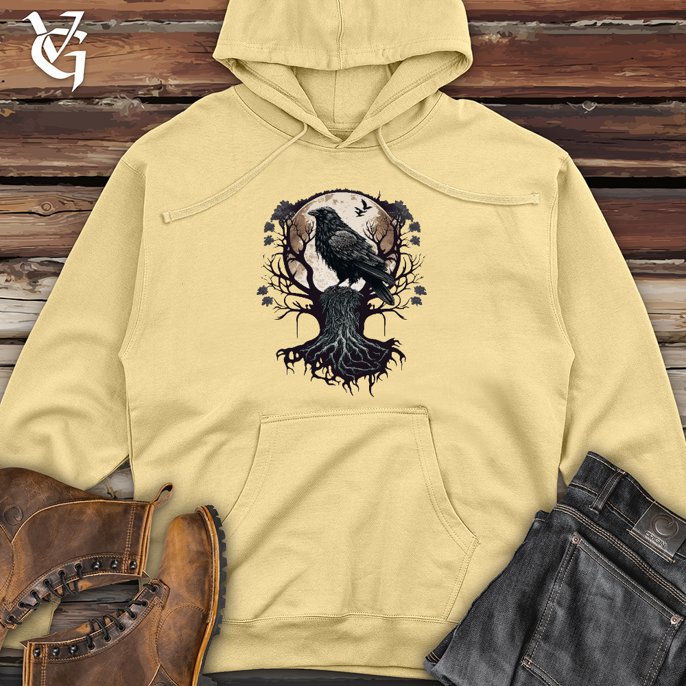 Full Moon Raven Midweight Hooded Sweatshirt