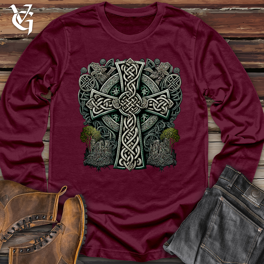 Metallic Celtic Crosses Long Sleeve