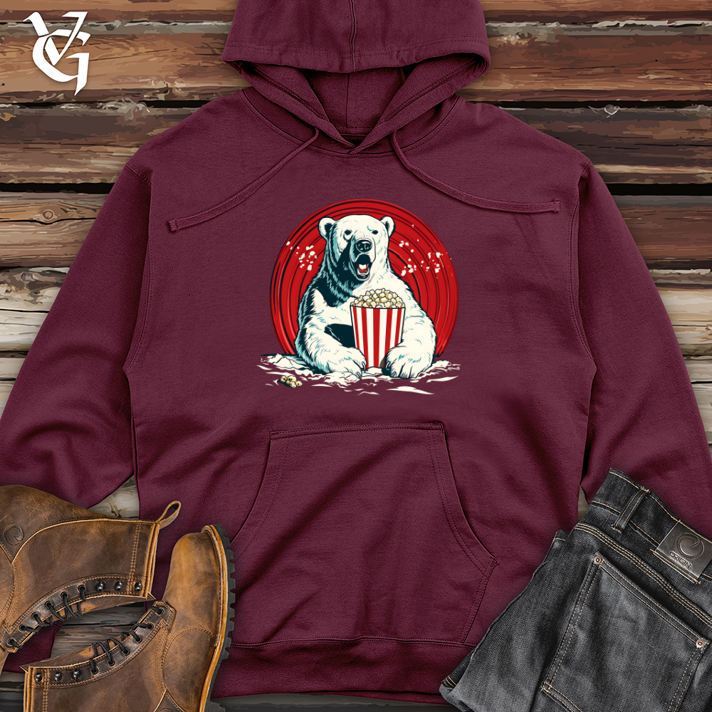 Popcorn Throwing Polar Fun Midweight Hooded Sweatshirt
