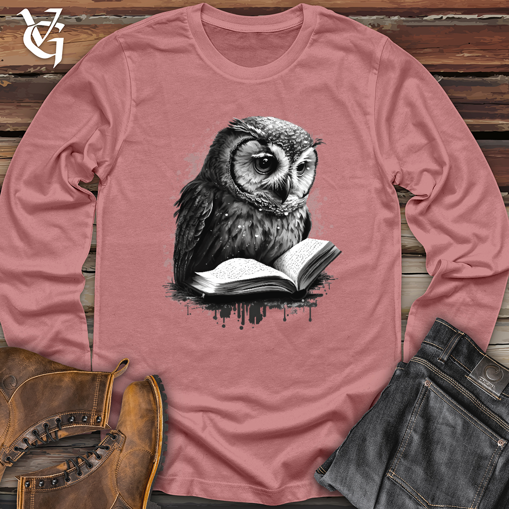 Owl Reading Book Long Sleeve