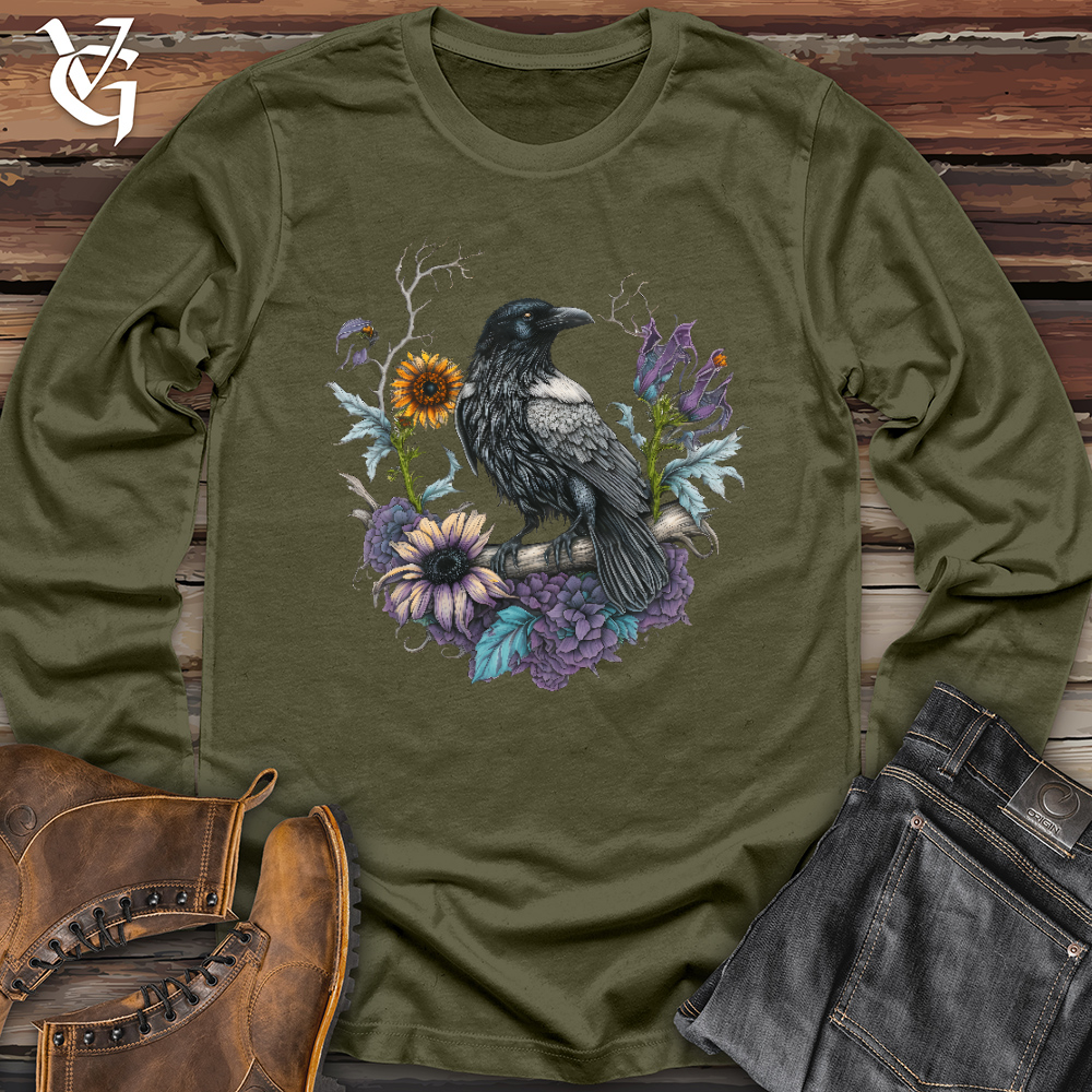 Flower Wreath Raven Long Sleeve