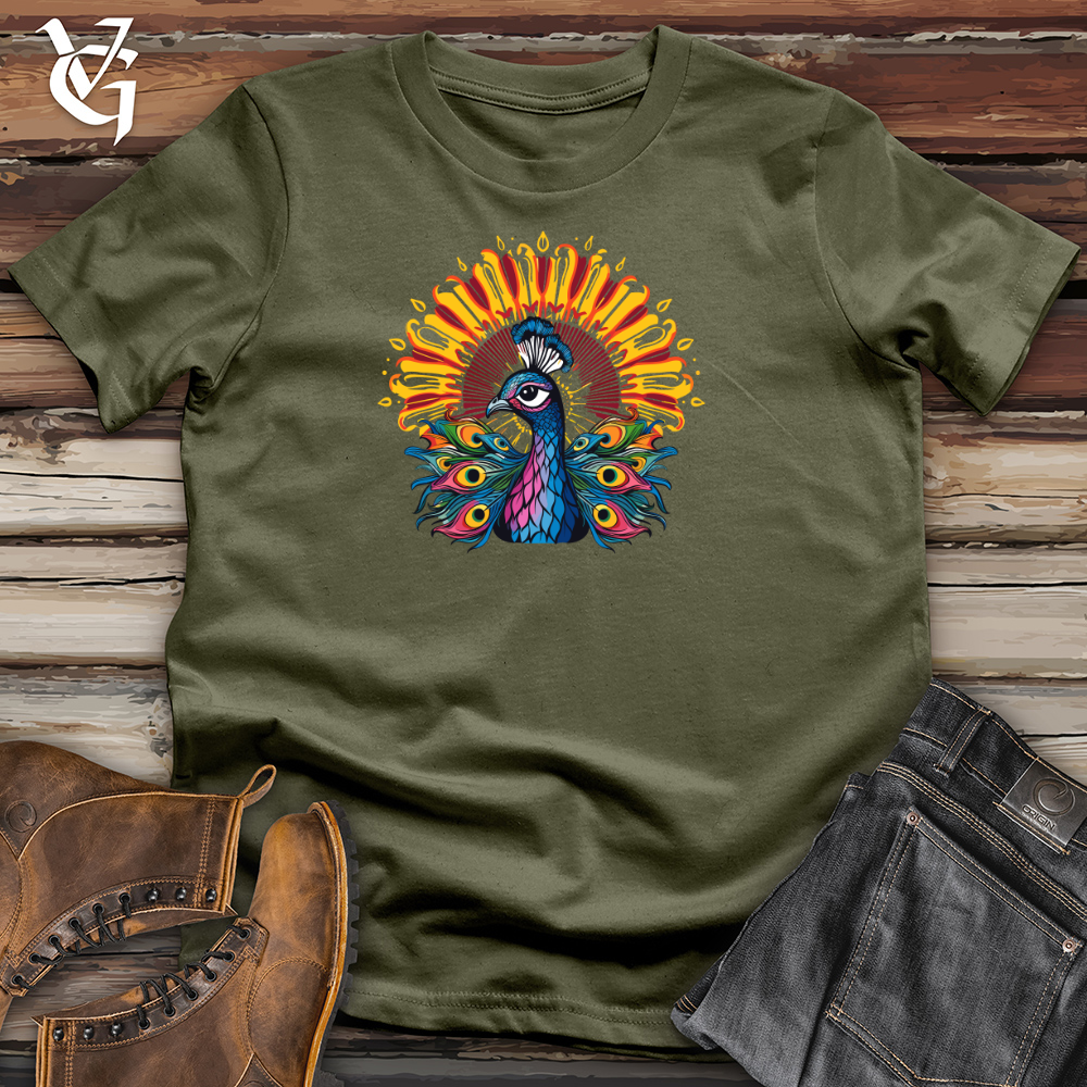 Radiant Plume Peacock Cotton Tee