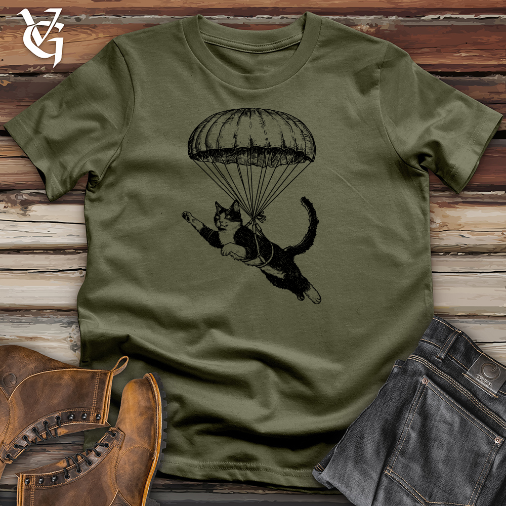 Cat Fly with Parachute Cotton Tee